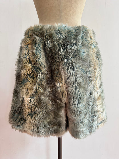 old fur short pants / fog blue