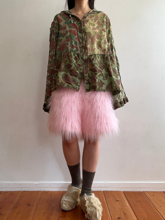 old fur short pants / pink