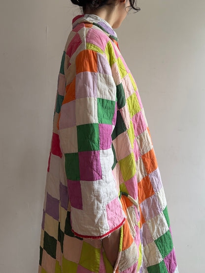 old quilt dress coat