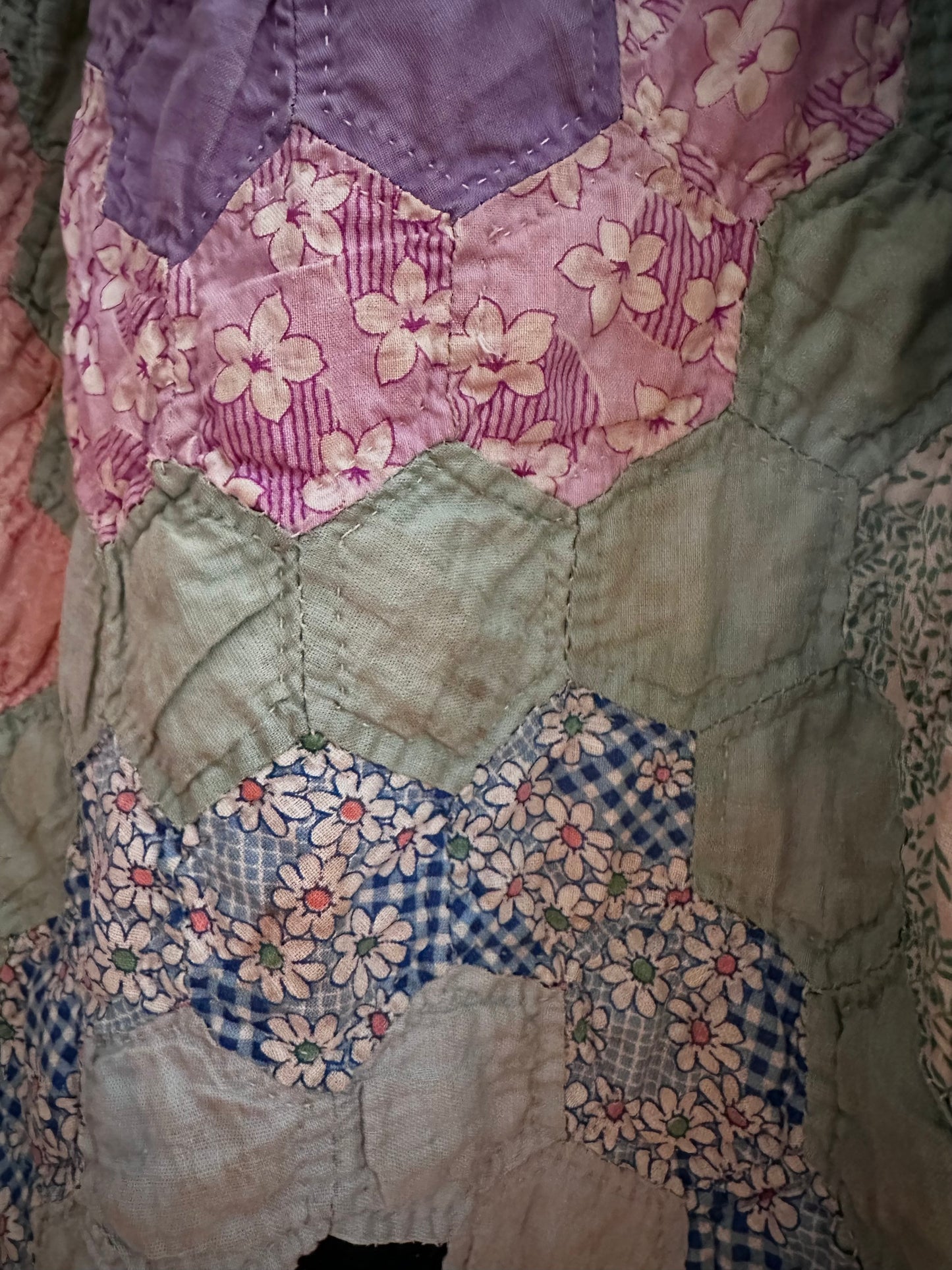 old quilt gather skirt