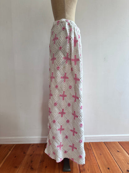 old crochet lace many tuck pants