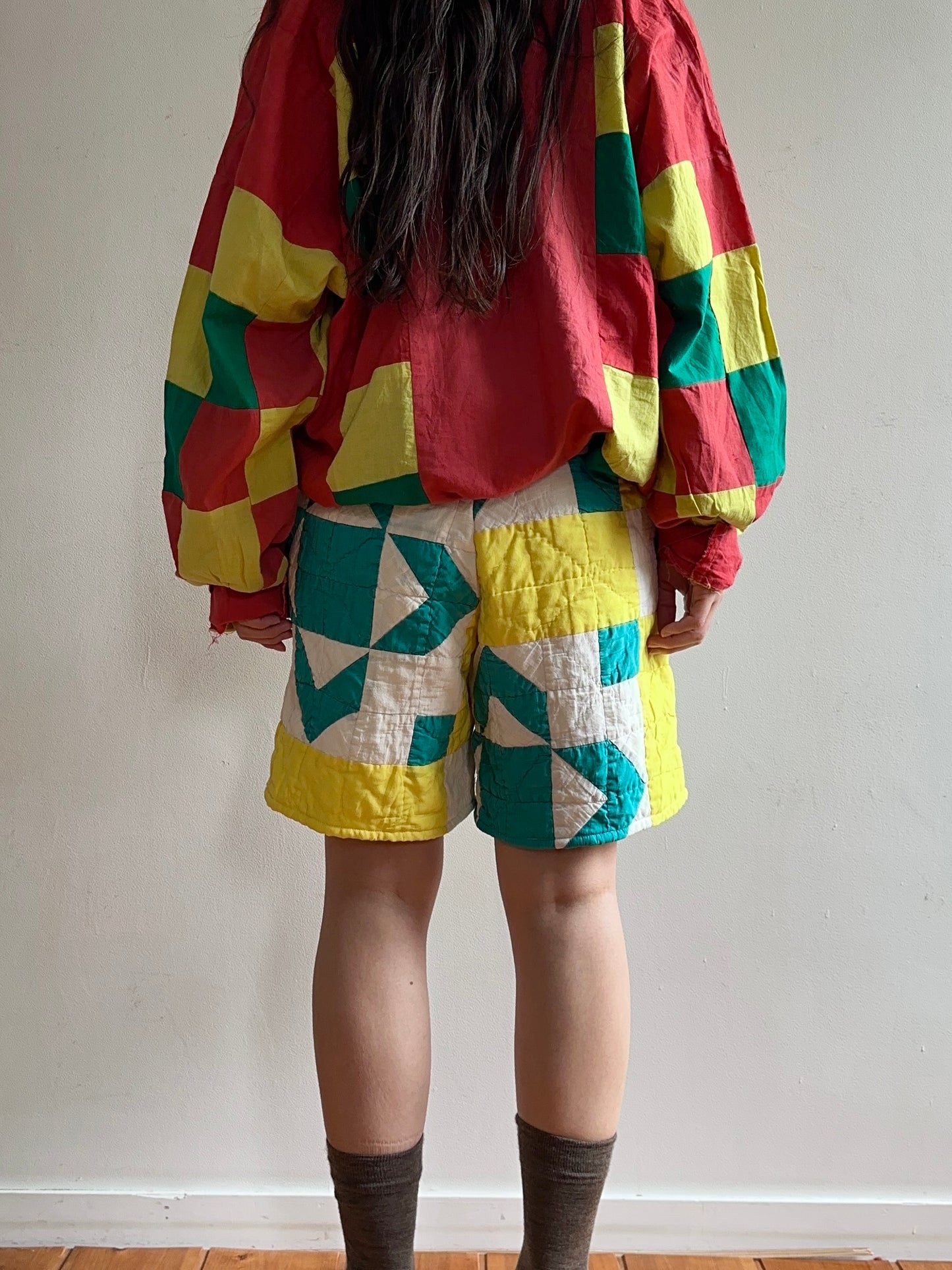 old quilt short pants
