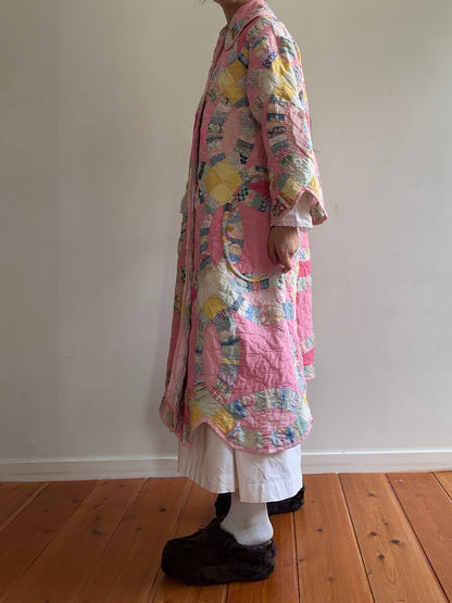 old quilt dress coat