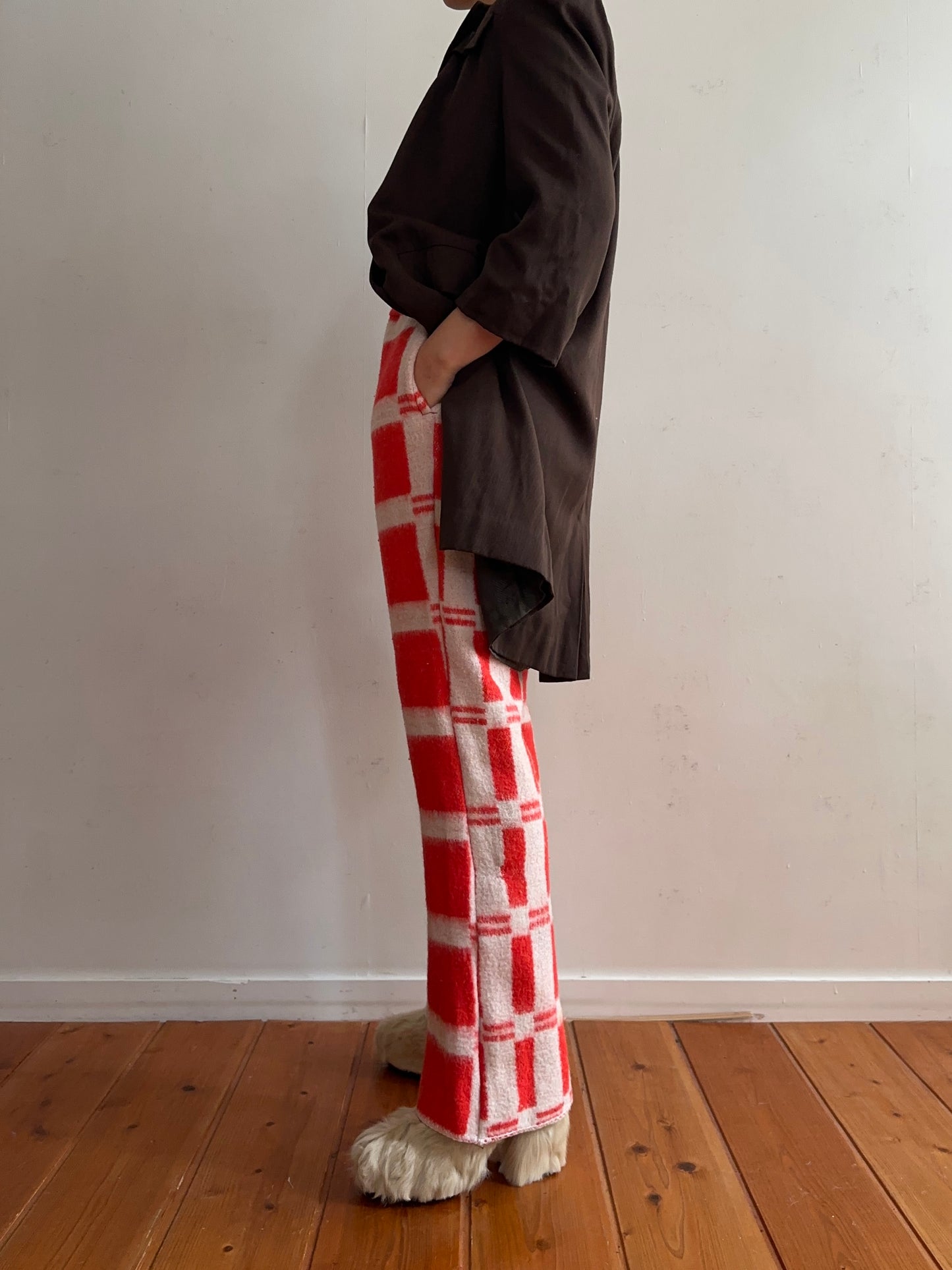 old blanket slim flare pants