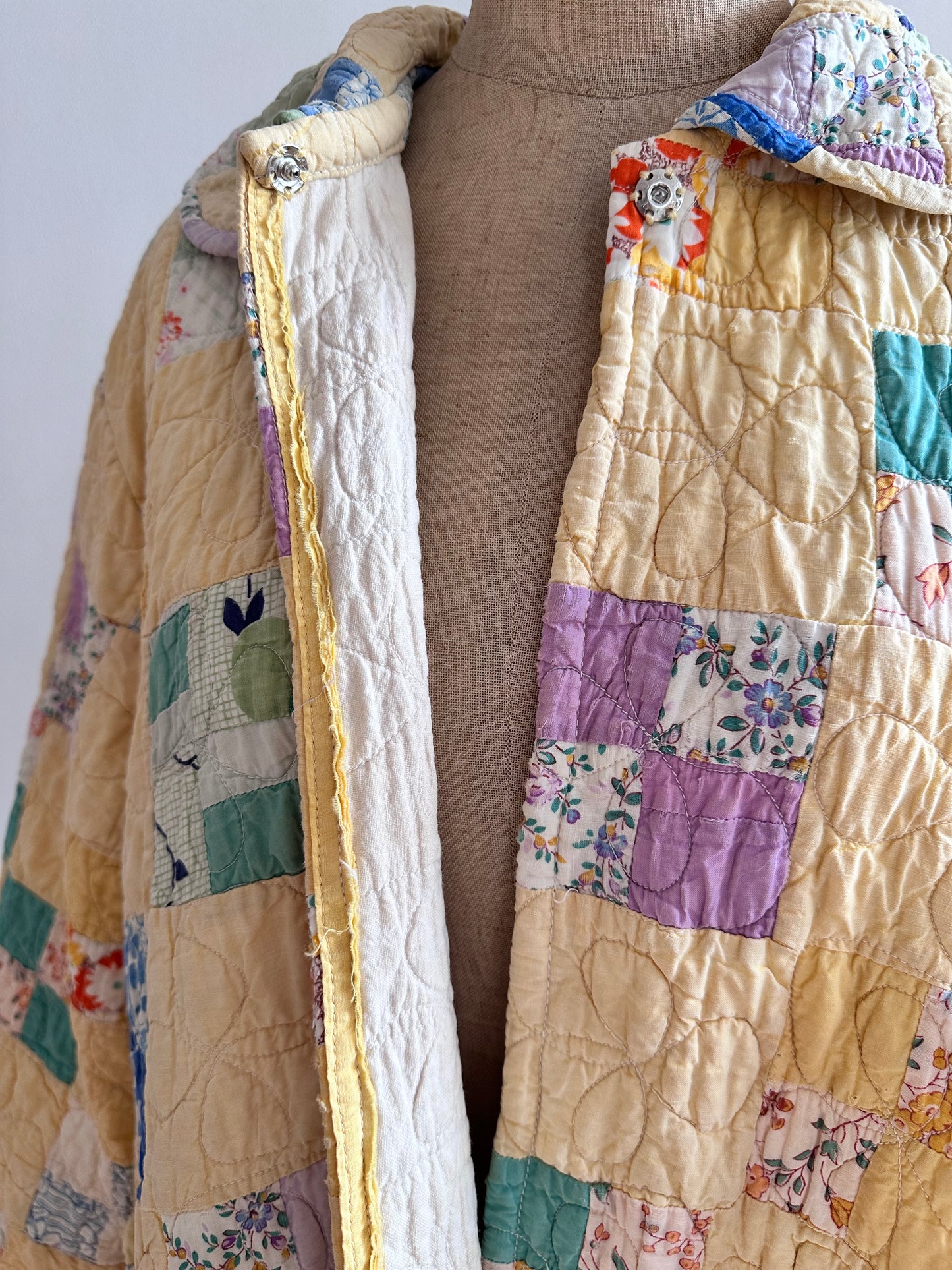 old quilt dress coat