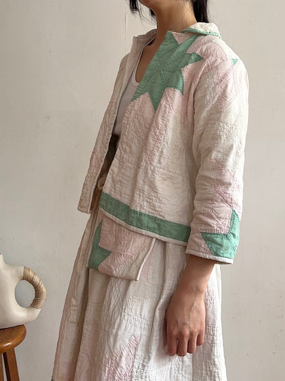 antique quilt short jacket