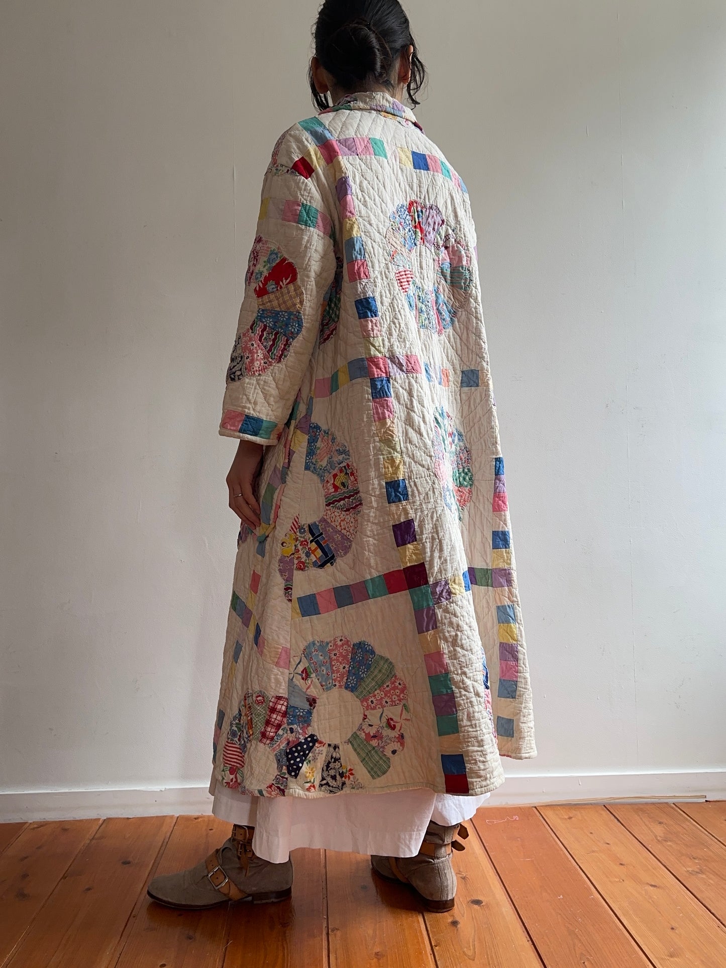 old quilt dress coat