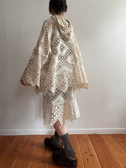 old crochet lace parka