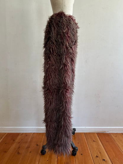 old fur pants / peacock mauve