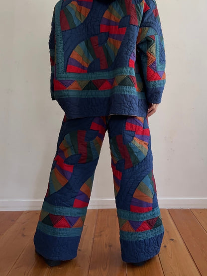old quilt tuck wide pants