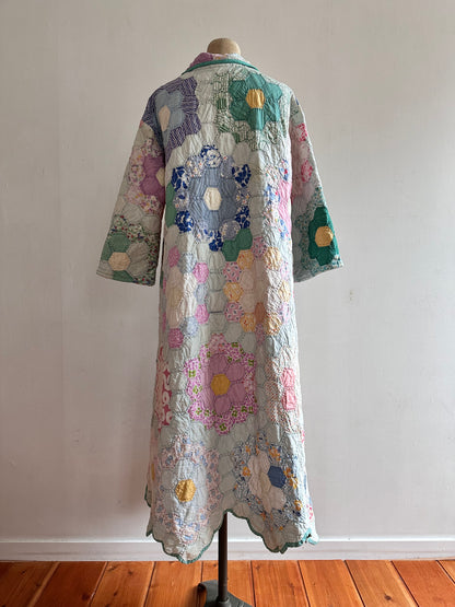 old quilt dress coat