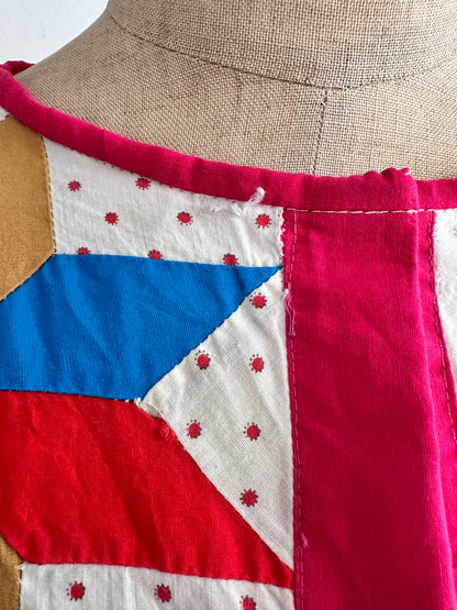 old quilt lantern sleeves short jacket