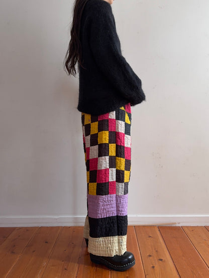 old quilt tuck wide pants