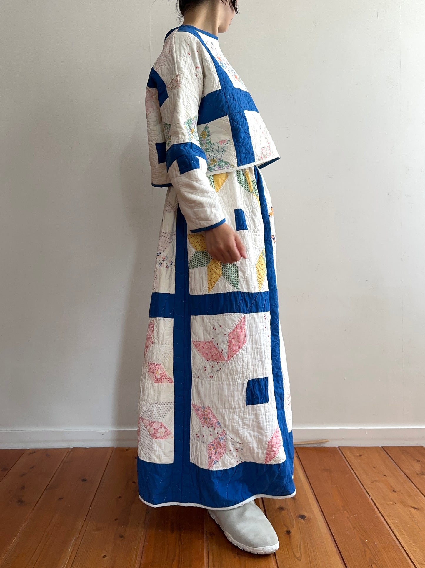 old quilt gather skirt