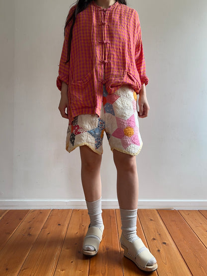 old quilt short pants