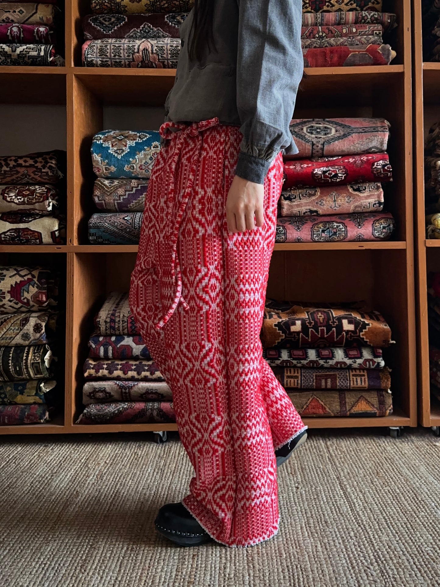 old coverlet tuck wide pants