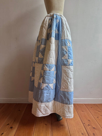 old quilt gather skirt