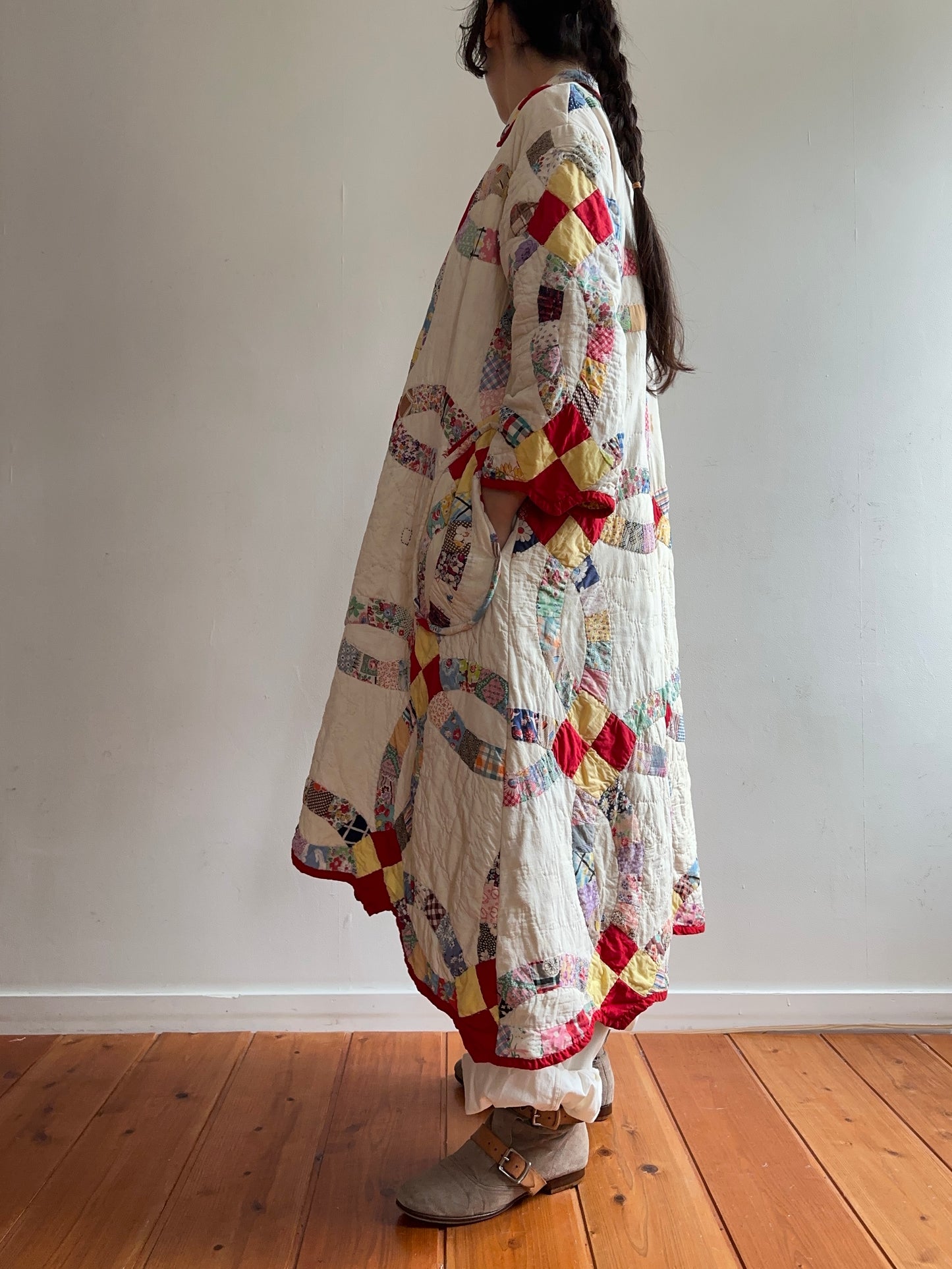 old quilt dress coat