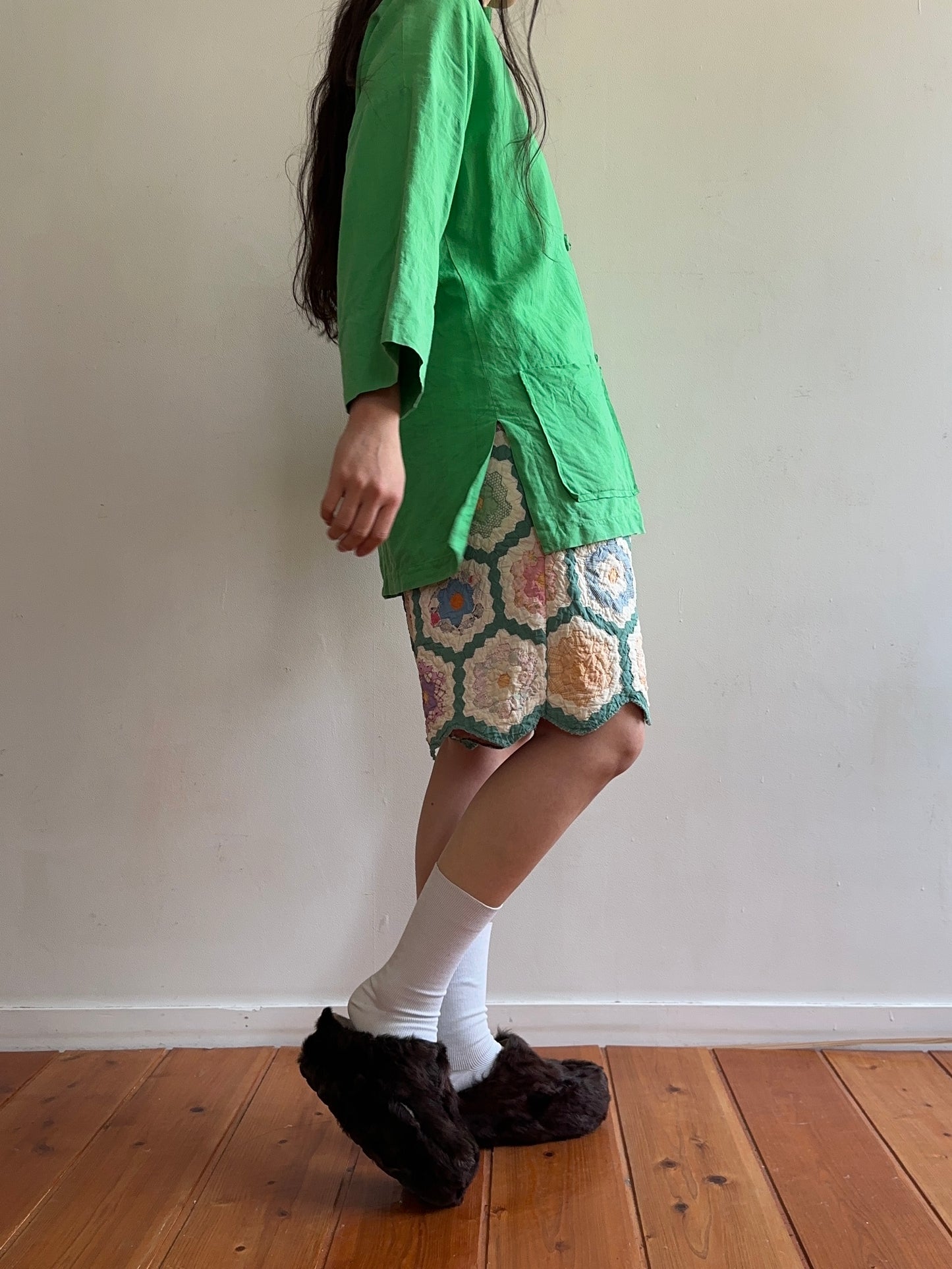 old quilt short pants