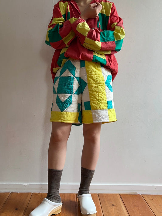 old quilt short pants