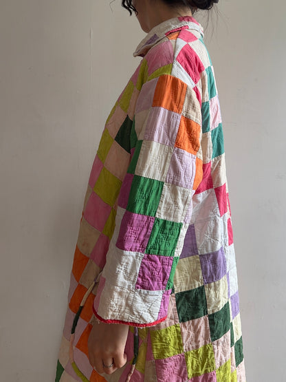 old quilt dress coat