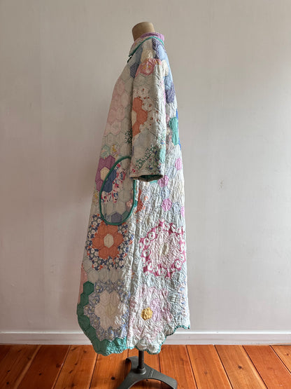 old quilt dress coat