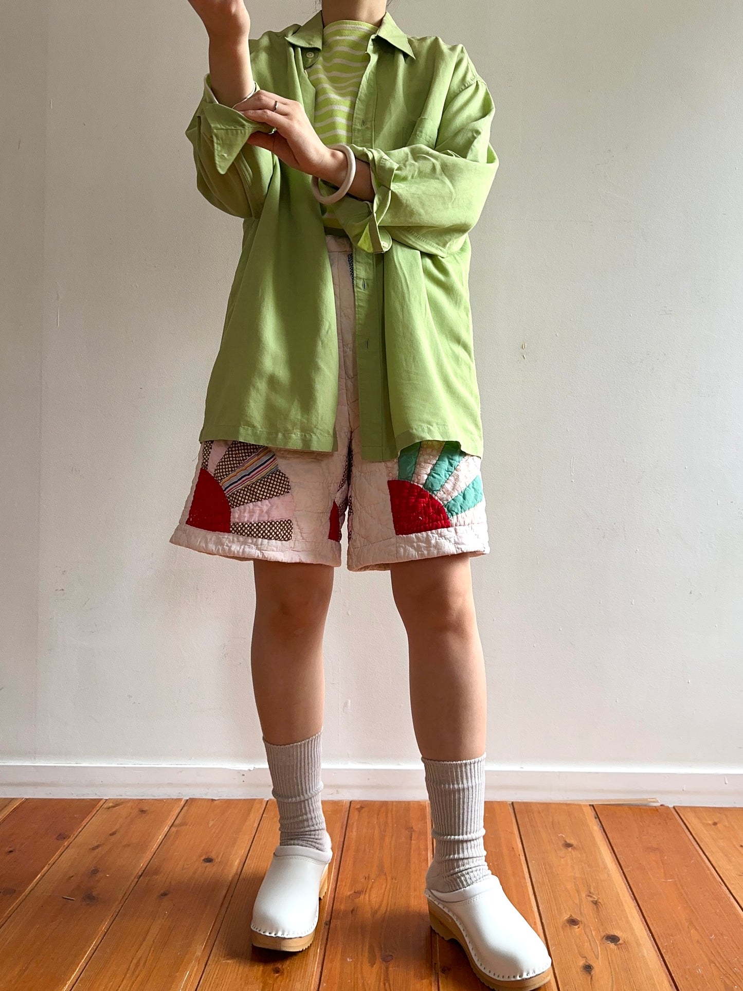 old quilt short pants