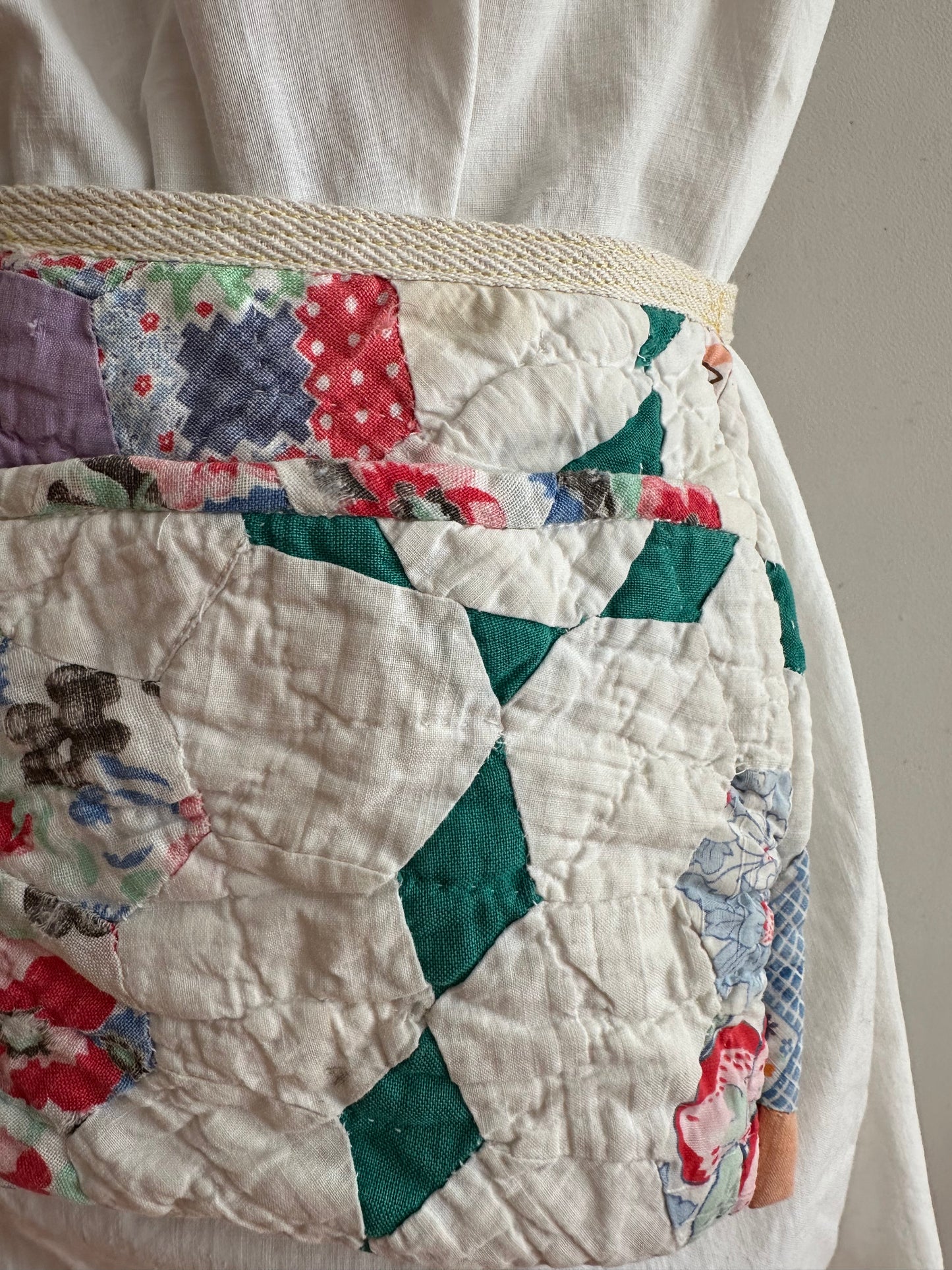 old quilt work apron