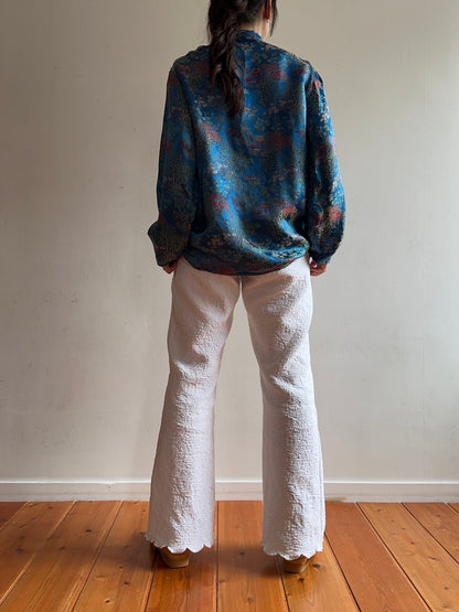 old fabric slim flare pants