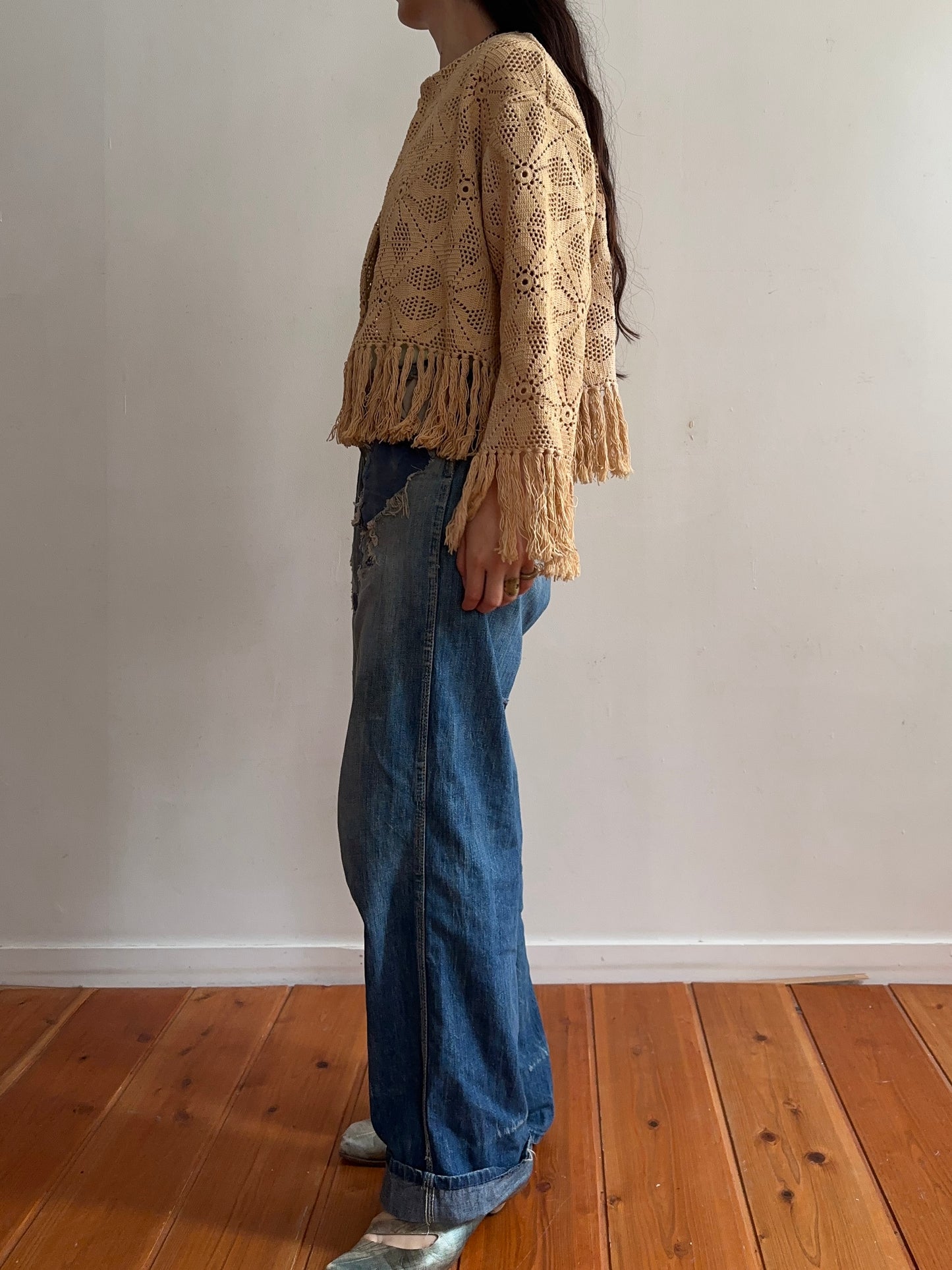 old crochet lace little jacket