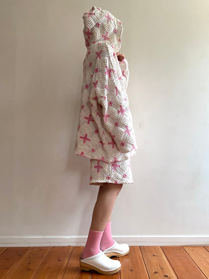 old crochet lace parka