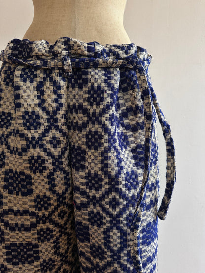 old coverlet wide tuck pants / navy× white