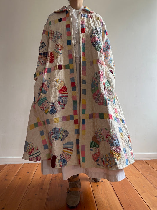 old quilt dress coat