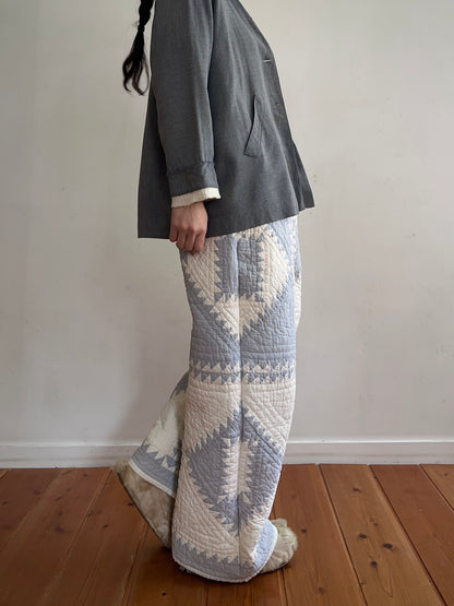 old quilt tuck wide pants