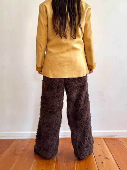 old fur pants / dark brown