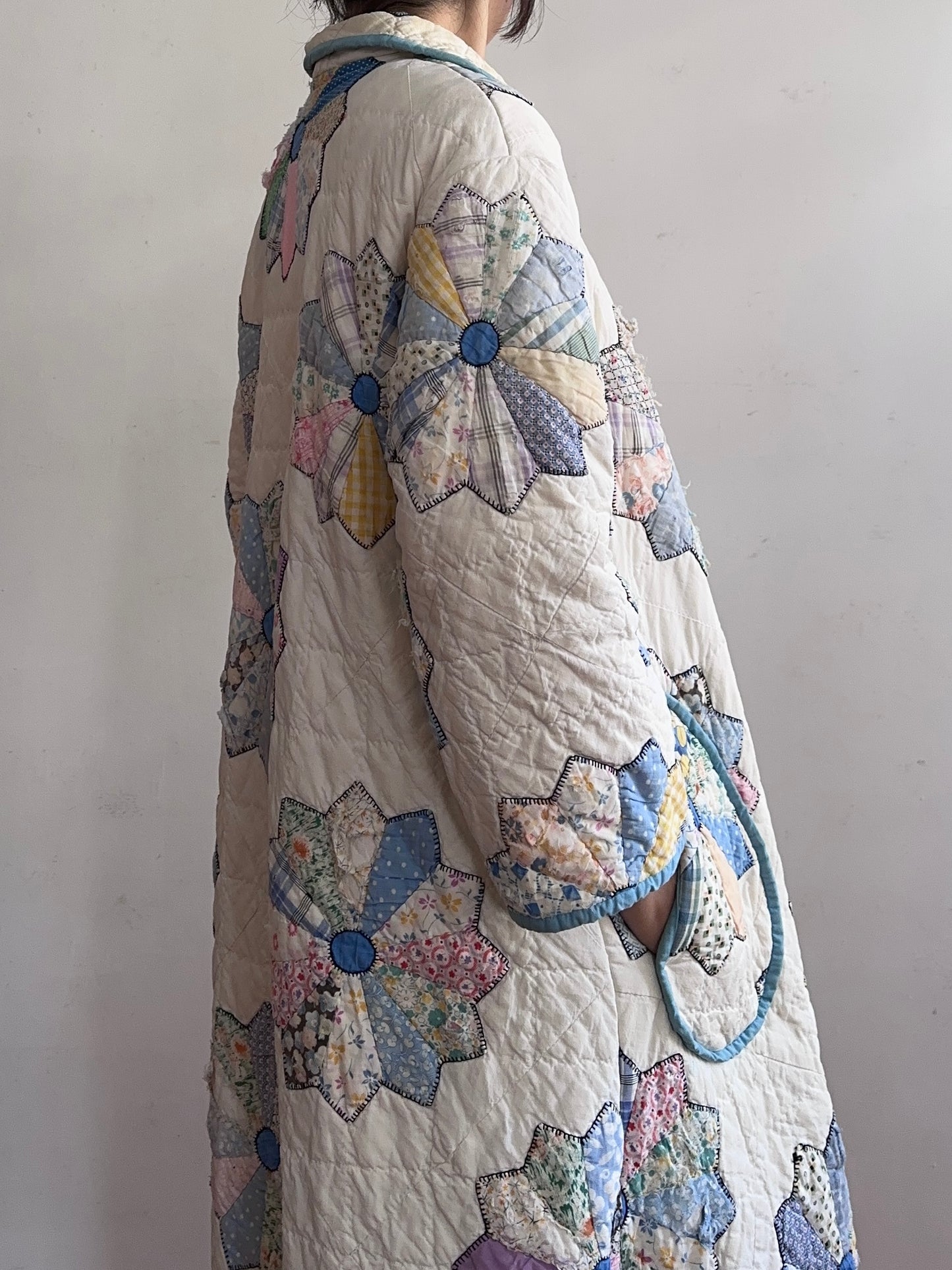 old quilt dress coat