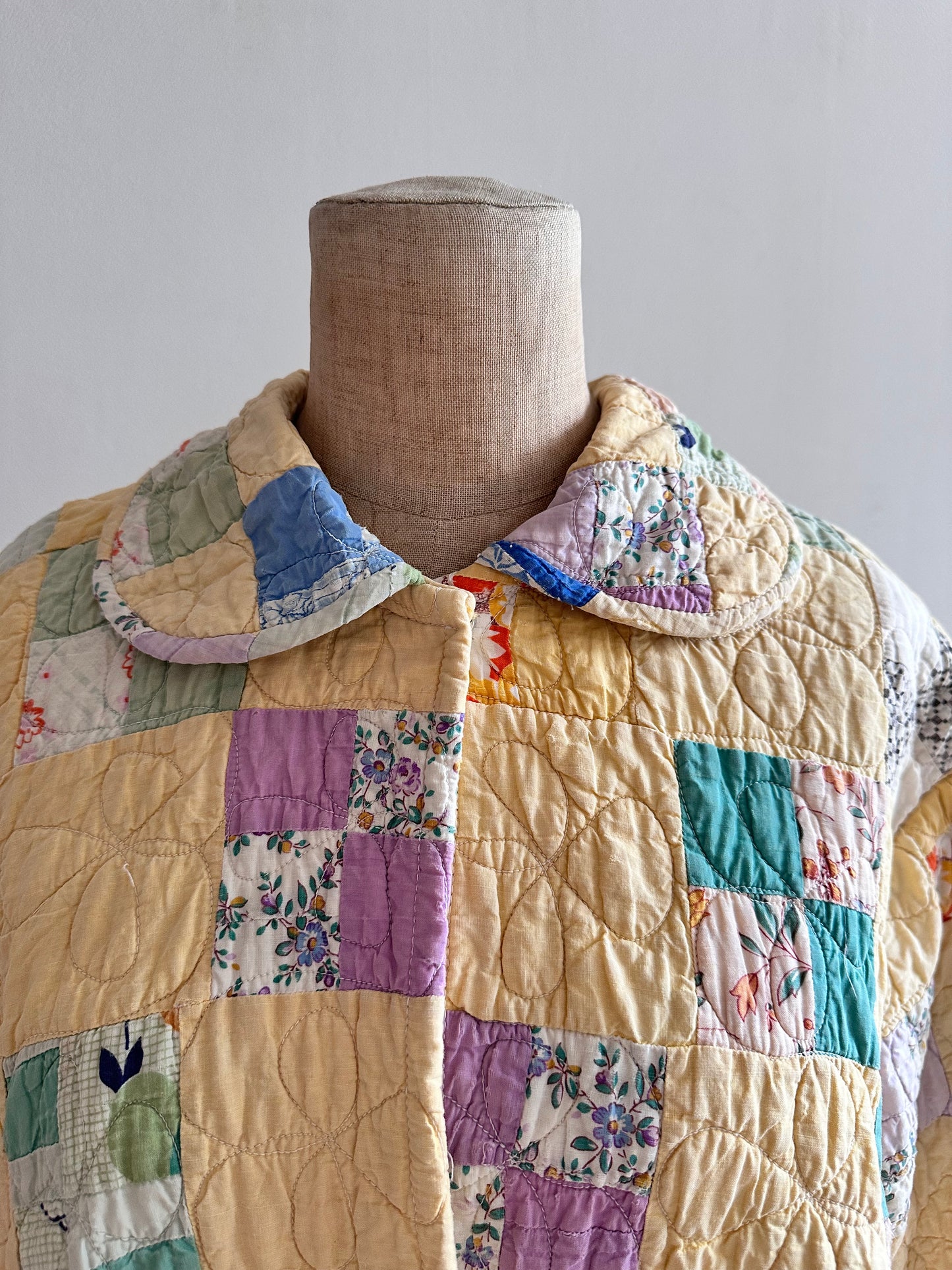old quilt dress coat