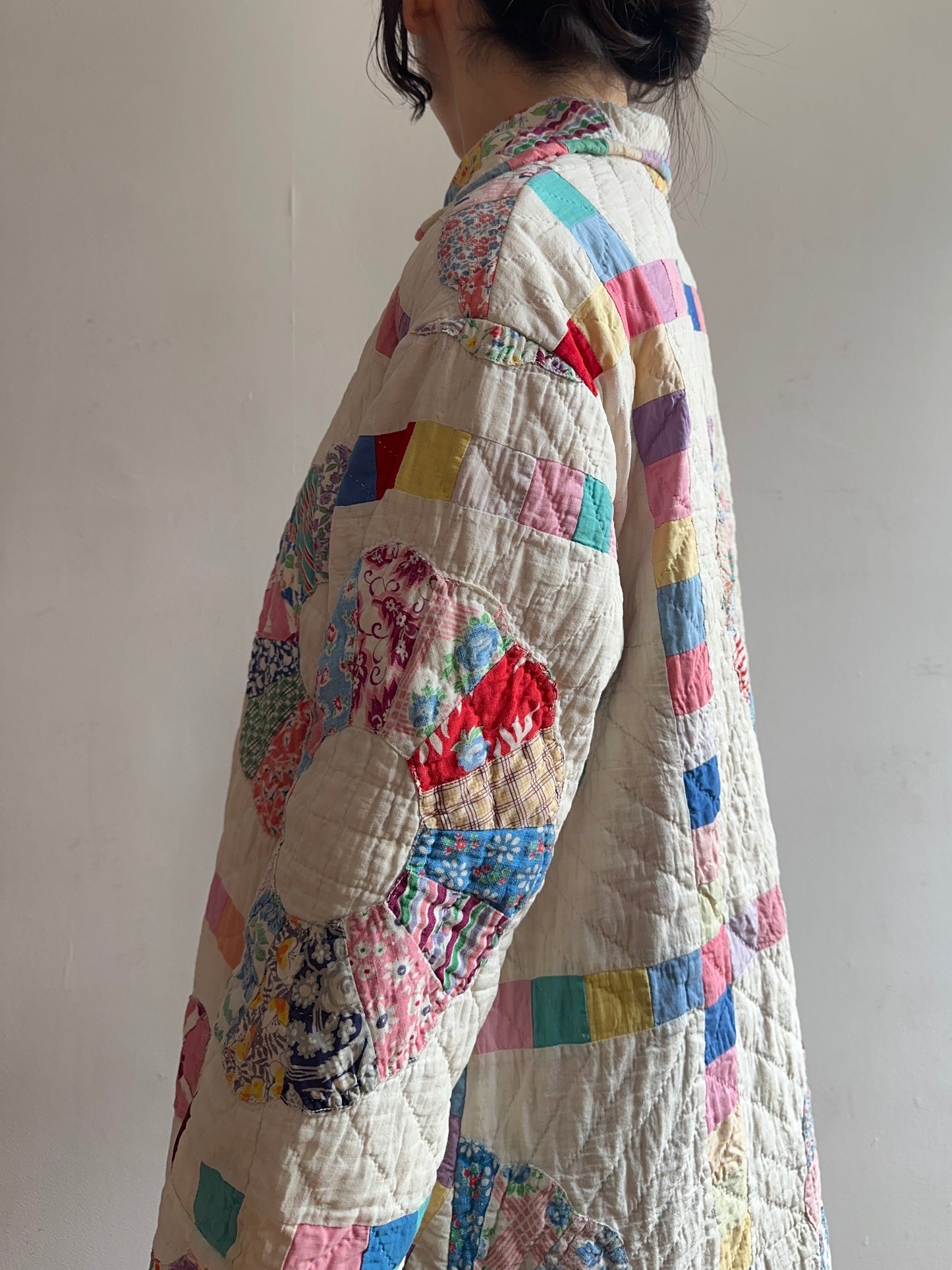 old quilt dress coat