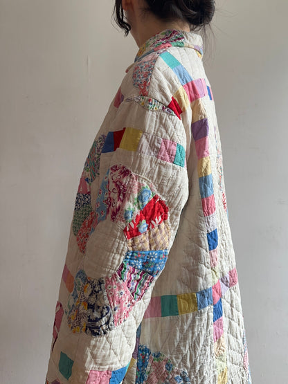 old quilt dress coat