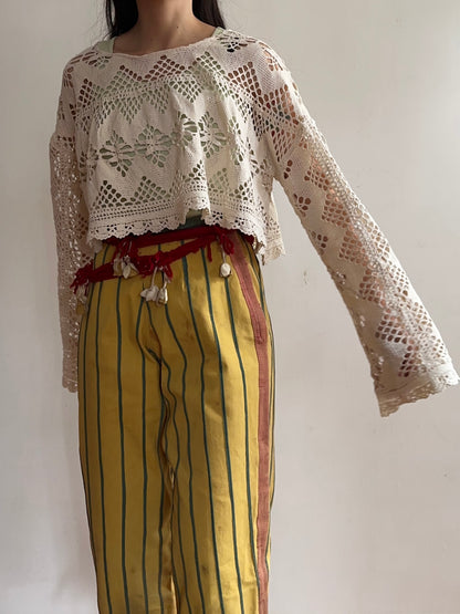 old crochet lace short tops