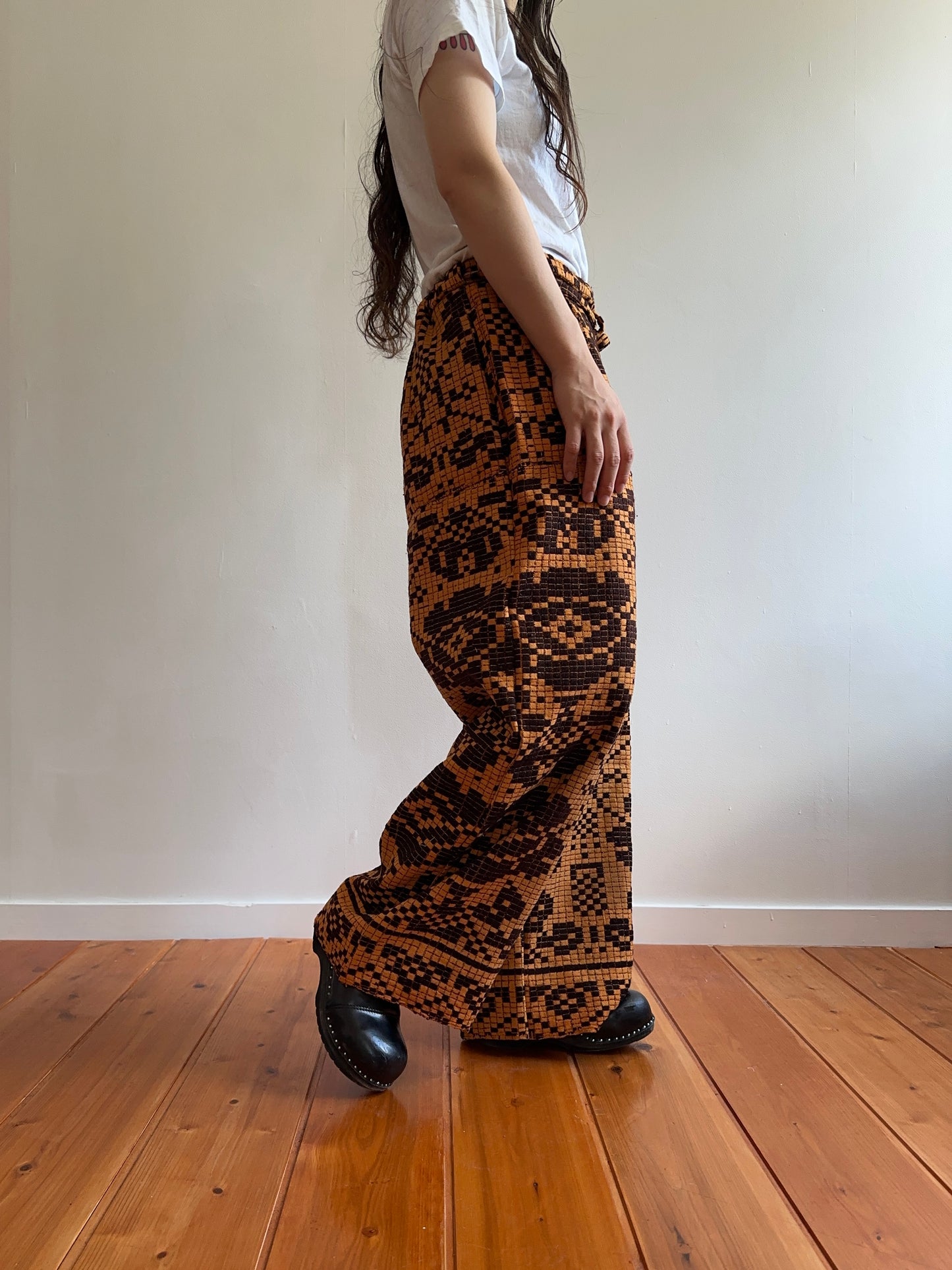 old coverlet tuck wide pants