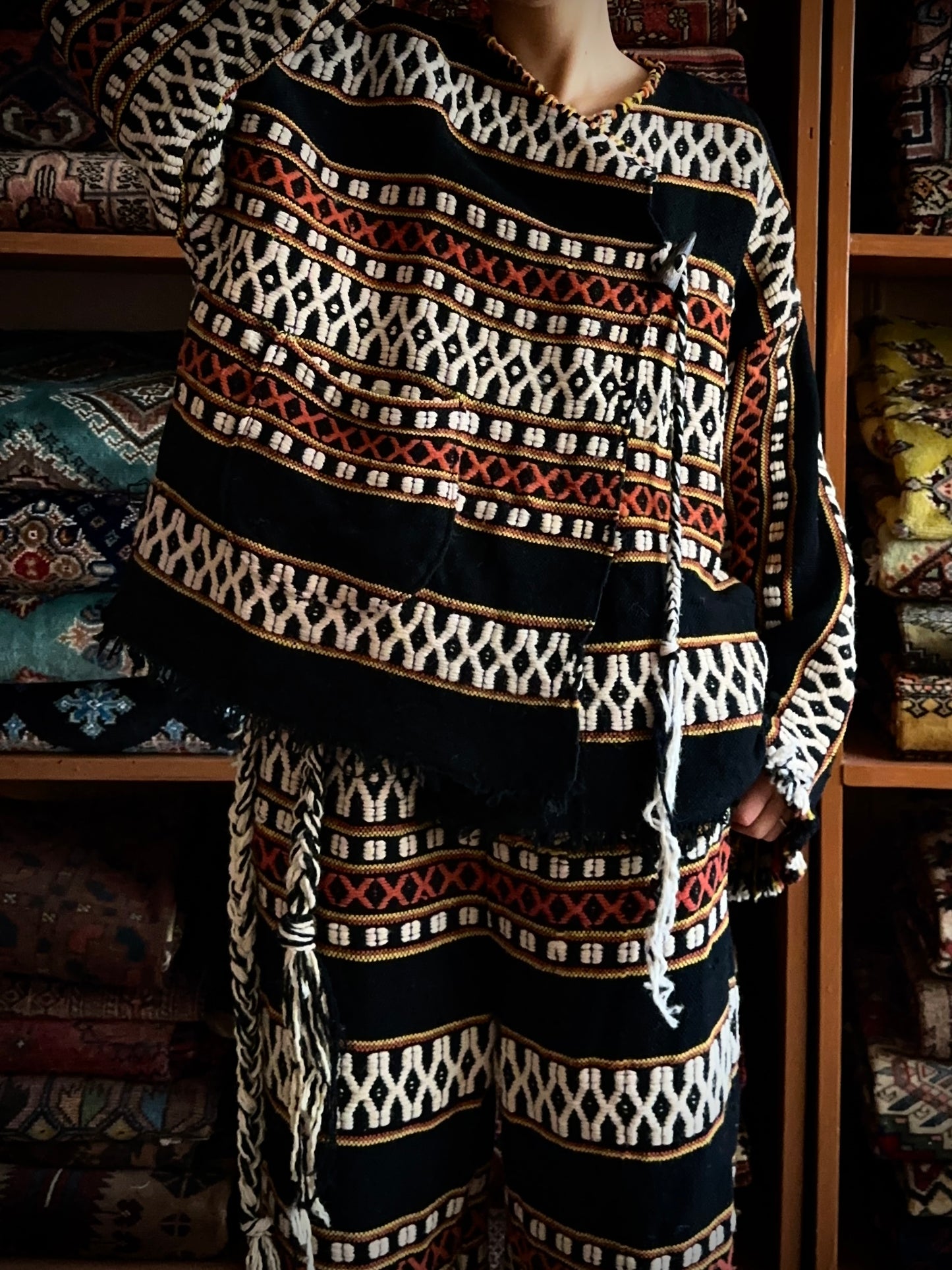 old handwoven textile set-up