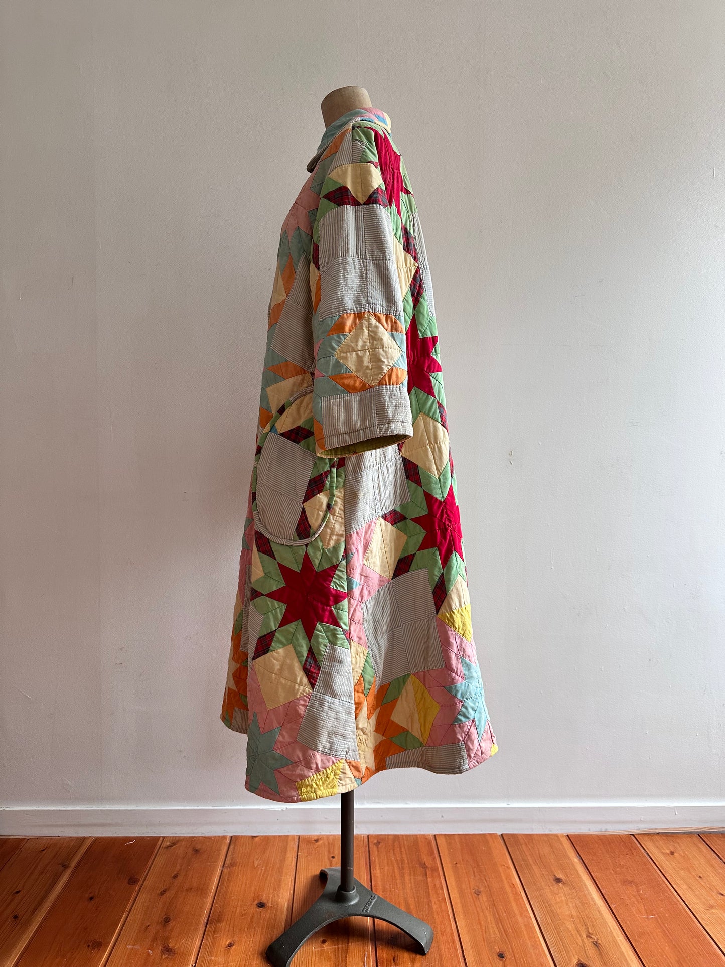 old quilt dress coat