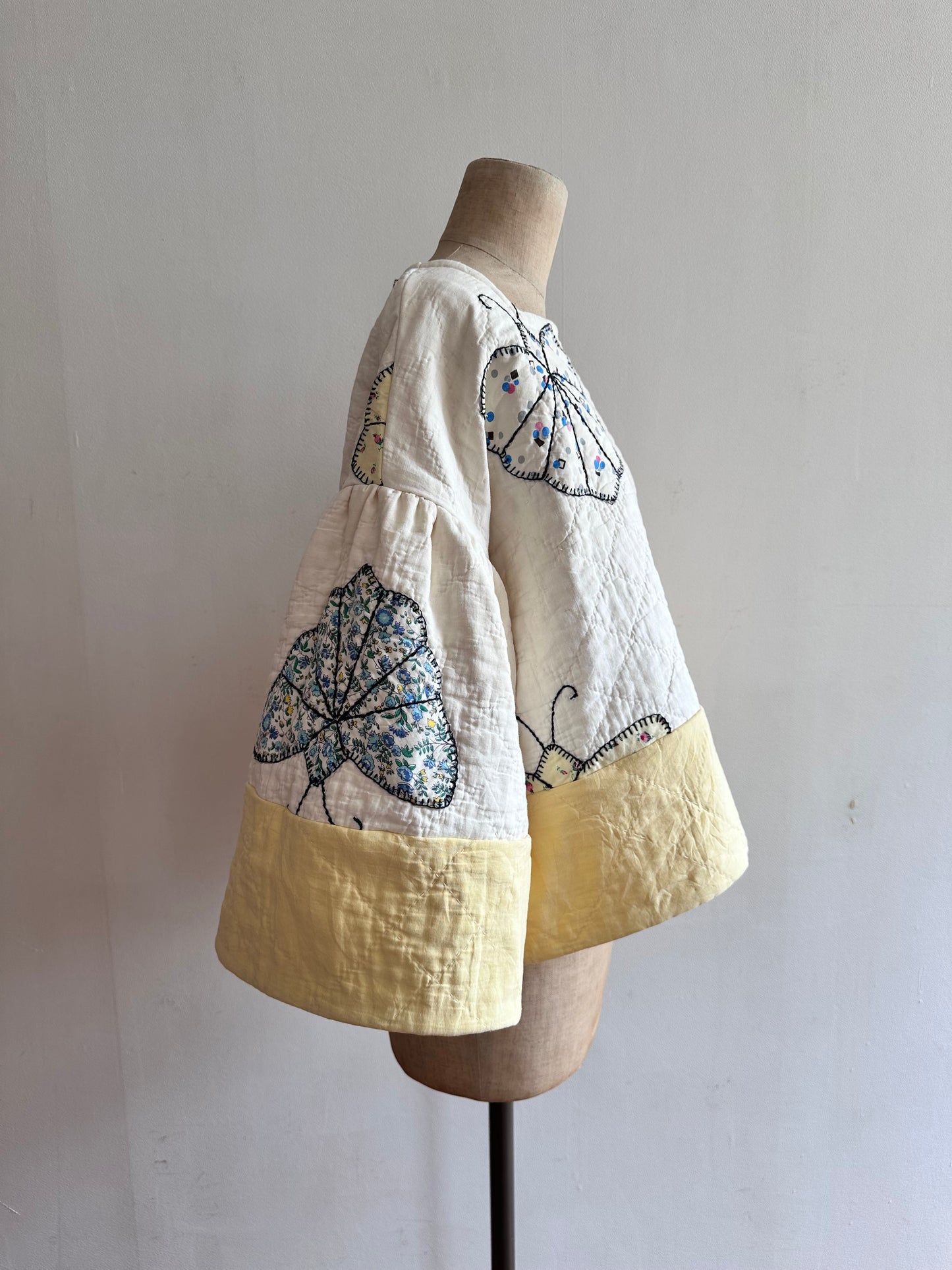 old quilt butterfly puff tops