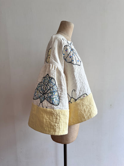 old quilt butterfly puff tops