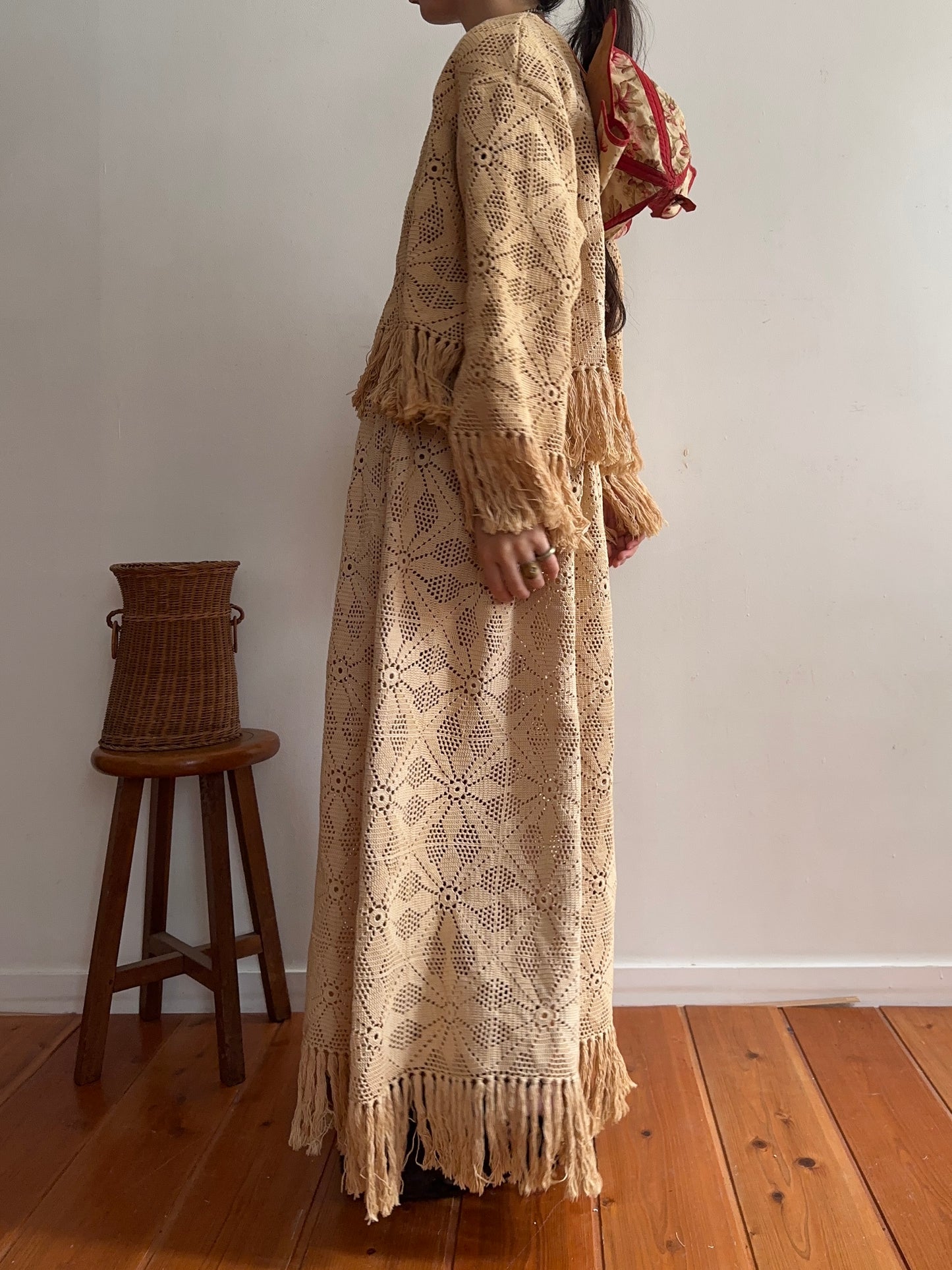 old lace gather skirt