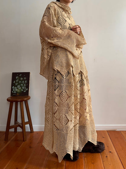 old crochet lace parka