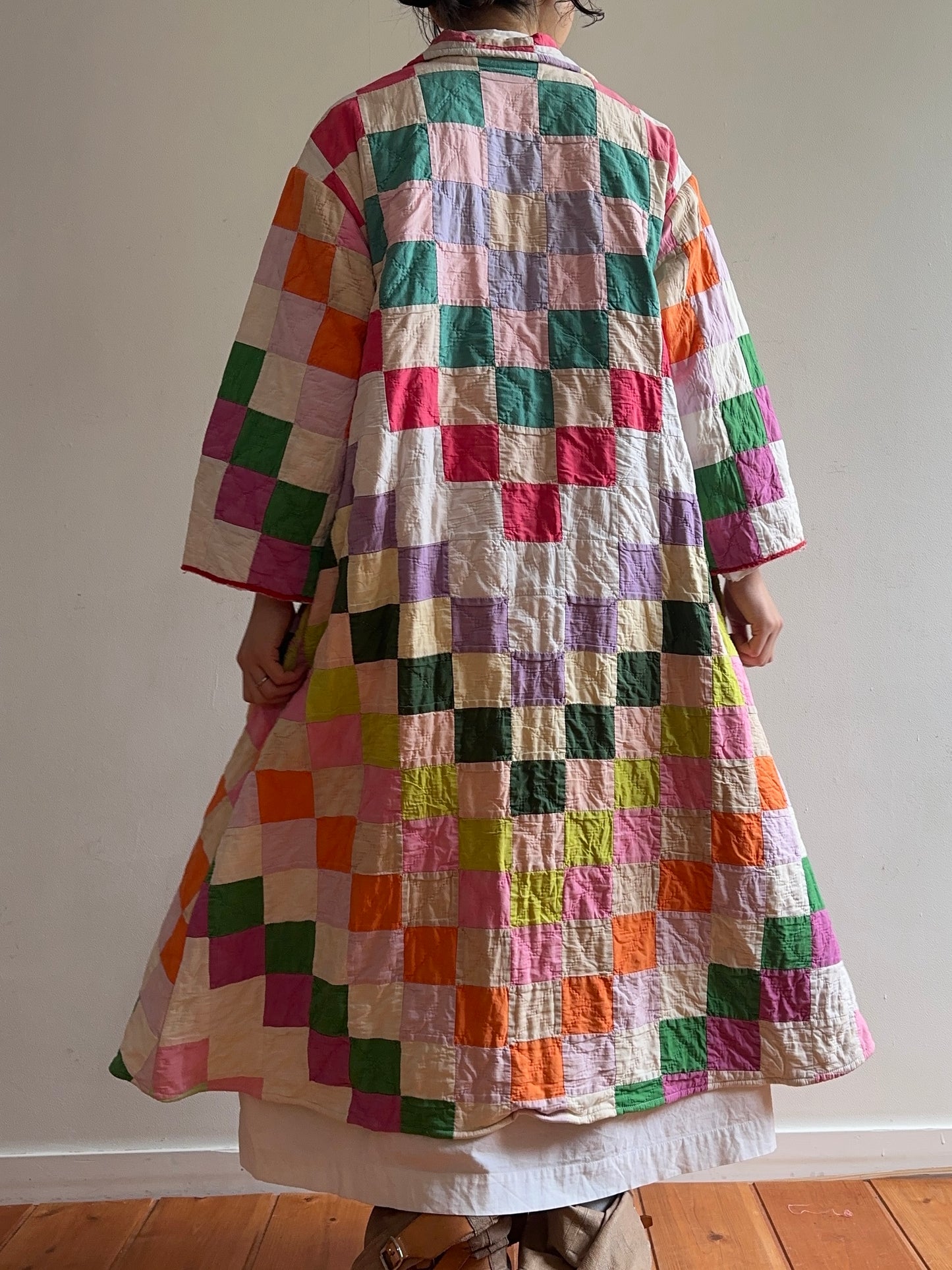 old quilt dress coat