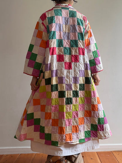 old quilt dress coat