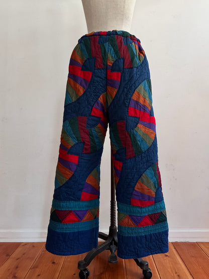 old quilt tuck wide pants
